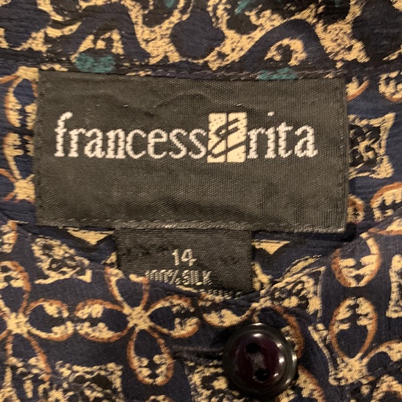 Francess Erita Size 14 Black Brown Green Dressy Work Wear 100%Silk Worn Once - Picture 4 of 4
